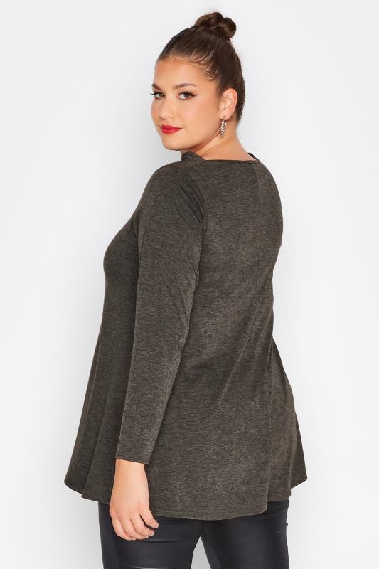 LIMITED COLLECTION Curve Charcoal Grey Twist Cut Out Top 3