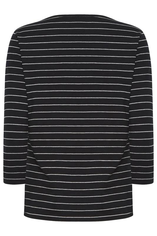 M&Co Black Stripe Cotton Blend Top | M&Co 7