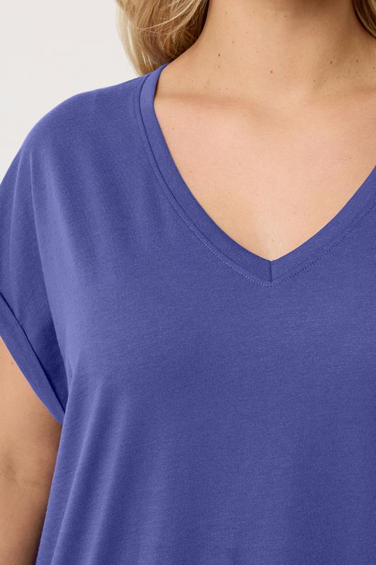 YOURS Plus Size  Purple V-Neck Basic T-Shirt | Yours Clothing 4