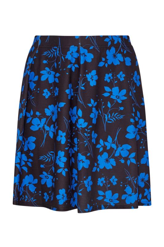 LIMITED COLLECTION Curve Cobalt Blue Floral Print Skirt_Y.jpg