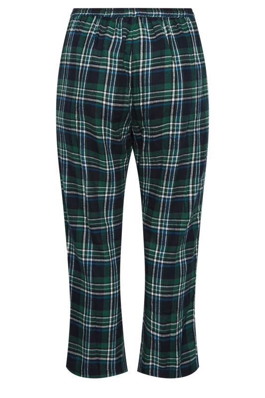 LIMITED COLLECTION Plus Size Green Tartan Check Pyjama Bottoms | Yours Clothing 7