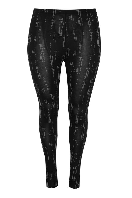 Plus Size 2 PACK Black & Textured Print Soft Touch Leggings | Yours Clothing 7