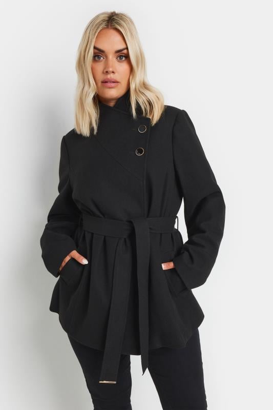 Plus Size  YOURS Curve Black Short Wrap Formal Coat