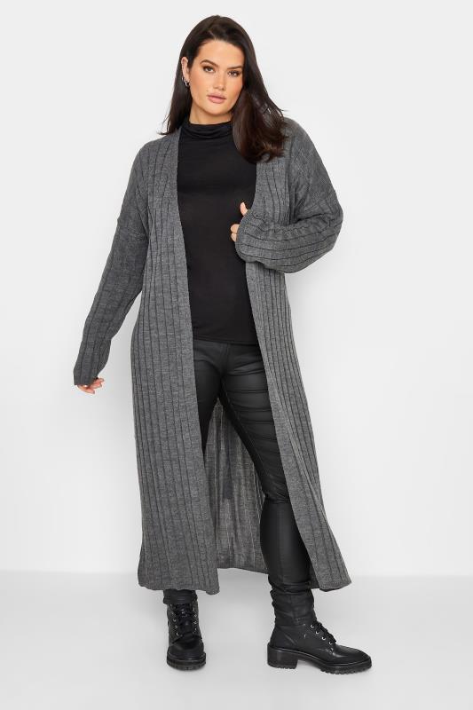 LTS Tall Women's Grey Marl Belted Knitted Maxi Cardigan | Long Tall Sally 2