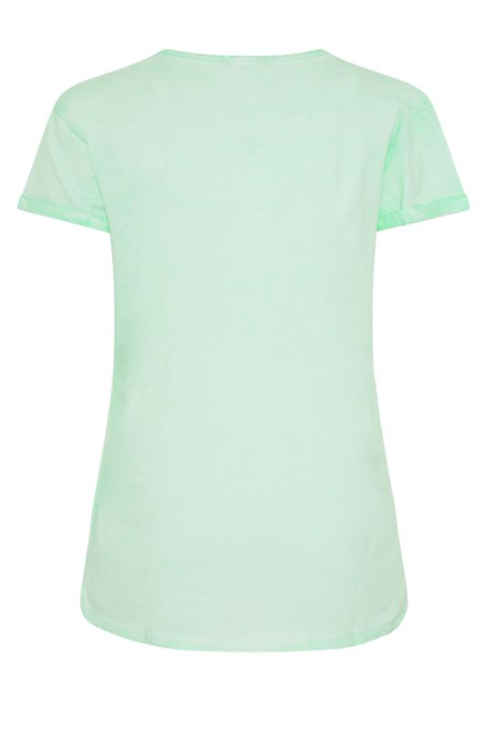 Curve Mint Green Stud Heart Topstitch T-Shirt_BK.jpg