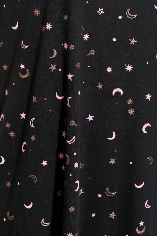 Plus Size Black Star & Moon Print Midaxi Nightdress | Yours Clothing 5