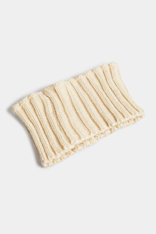 Cream Ribbed Knitted Headband | Yours Clothing 3
