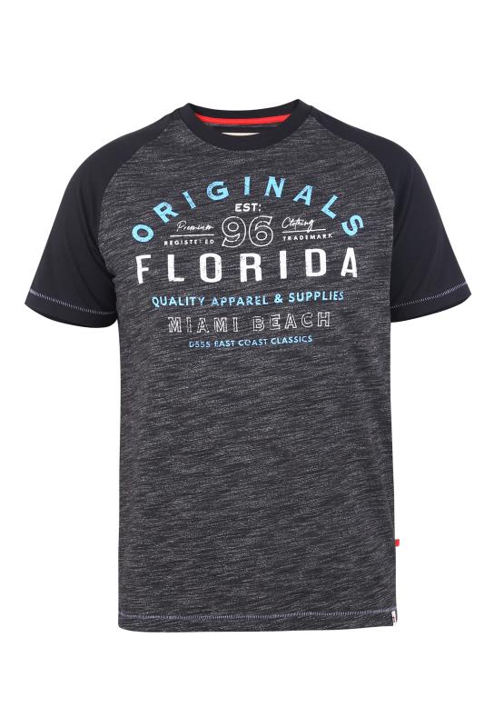 D555 Big & Tall Grey 'Florida Originals' Slogan Raglan T-Shirt 2