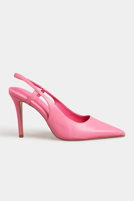LTS Pink Sling Back Heel Court Shoes in Standard Fit | Long Tall Sally 3