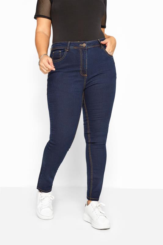 Plus Size Indigo Blue Straight Leg Fit Stretch RUBY Jeans | Yours Clothing 1
