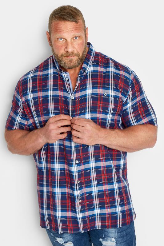  Grande Taille D555 Big & Tall Red Check Print Shirt