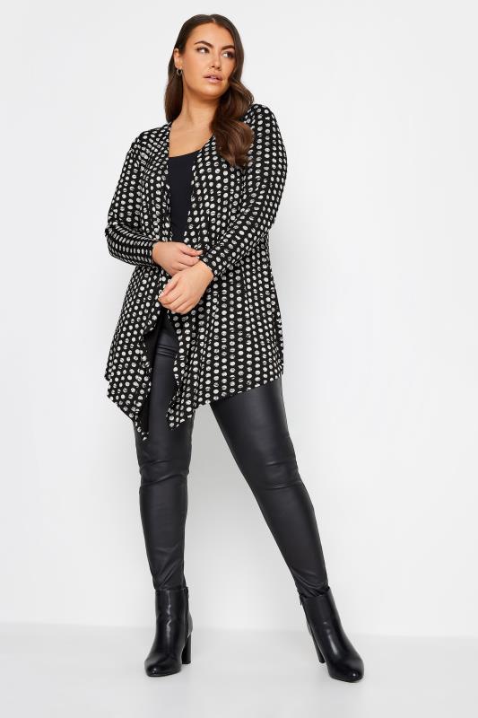 YOURS Plus Size Black Dot Printed Cardgian | Yours Clothing 2