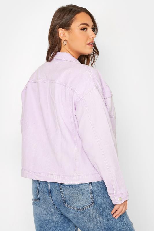 Curve Lilac Purple Washed Denim Jacket 3