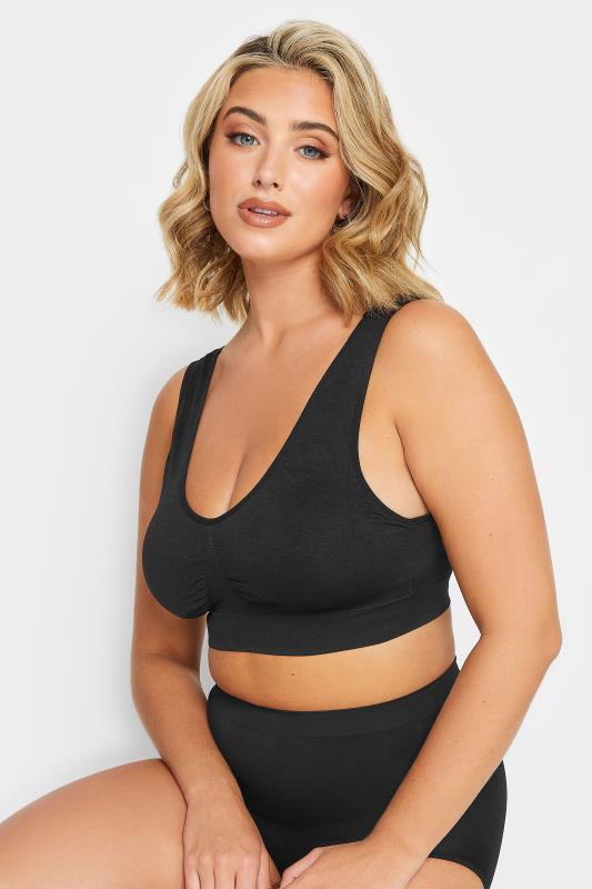  Non-Wired Bras Grande Taille YOURS Black Seamless Padded Non-Wired Bralette