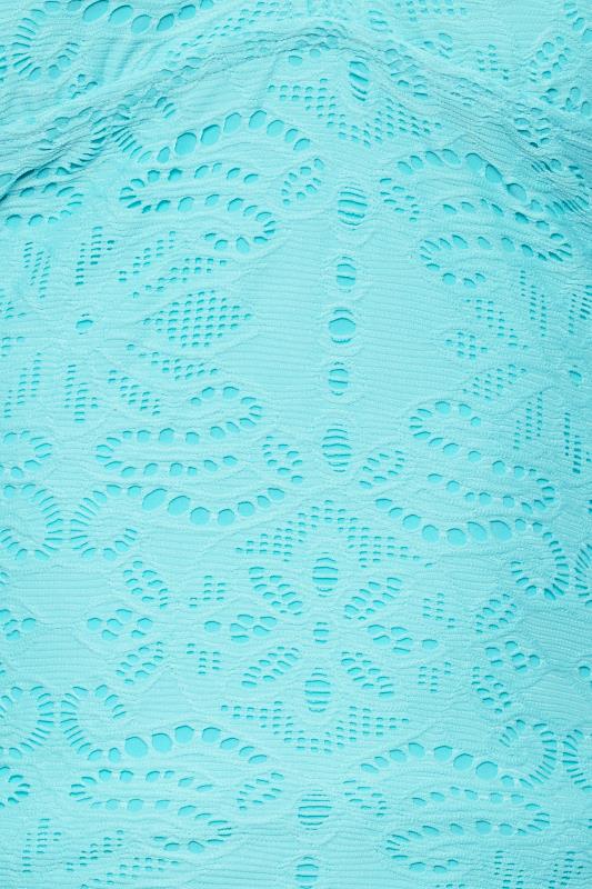 LTS Tall Women's Turquoise Blue Crochet Tankini | Long Tall Sally 5