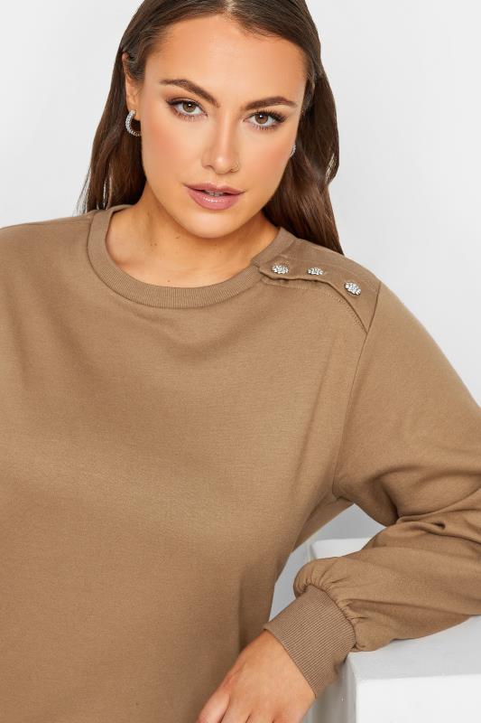 Curve Plus Size Brown Zebra Print Hem Sweatshirt | Yours Clothing  1