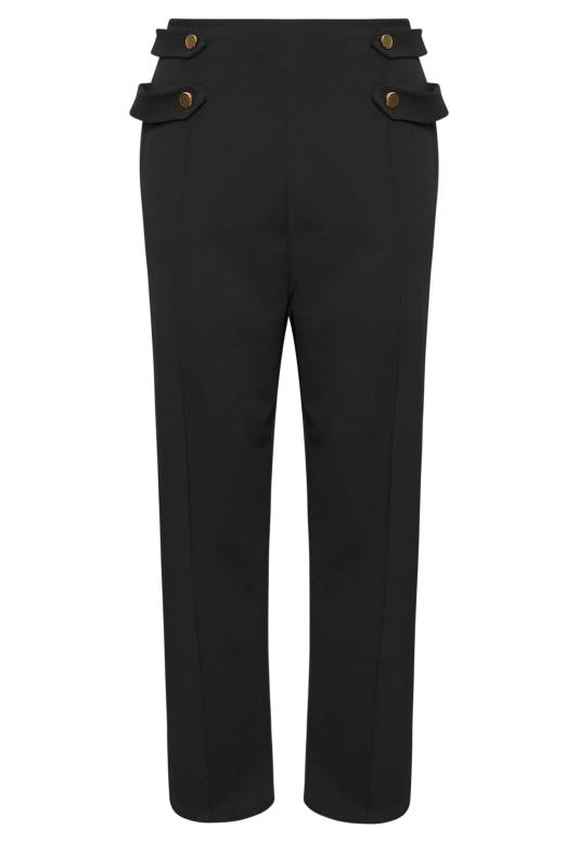 YOURS LONDON Plus Size Black Button Detail Trousers | Yours Clothing 5