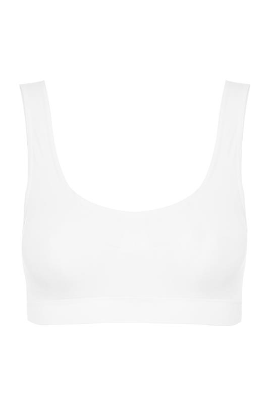 2 PACK White & Black Seamless Padded Non-Wired Bralettes | Yours Clothing 8