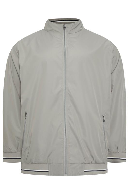KAM Big & Tall Silver Grey Lightweight Harrington Jacket | BadRhino 2