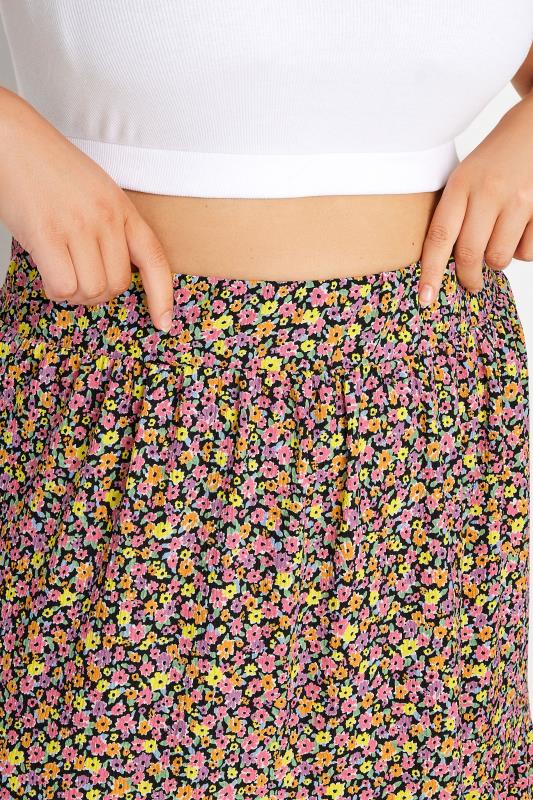 YOURS Plus Size Pink Floral Print Tiered Maxi Skirt | Yours Clothing 4