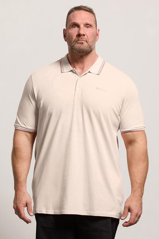 Ben Sherman Big & Tall Lake Blue Signature Pique Polo Shirt | BadRhino 1