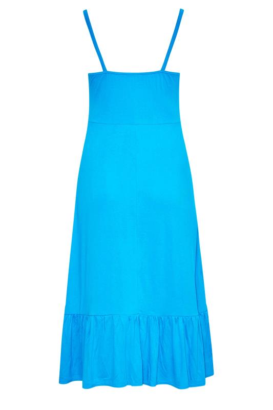 LIMITED COLLECTION Curve Bright Blue Ring Detail Midaxi Dress 7