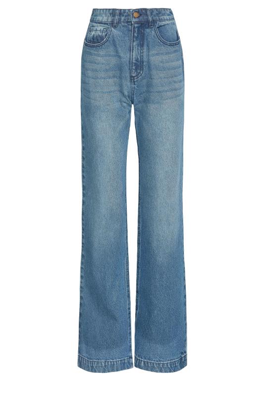 Tall Women's LTS MADE FOR GOOD Mid Blue Wide Leg Jeans | Long Tall Sally  5