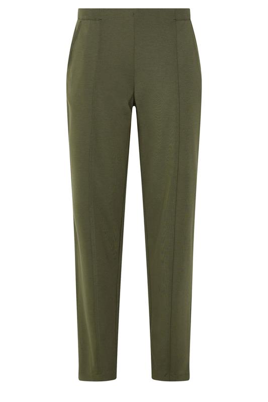 M&Co Khaki Green Ponte Seam Detail Trousers | M&Co 5