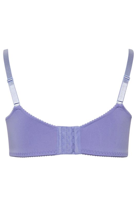 Plus Size Lavender Purple Stretch Lace Non-Padded Underwired Balcony Bra | Yours Clothing 5