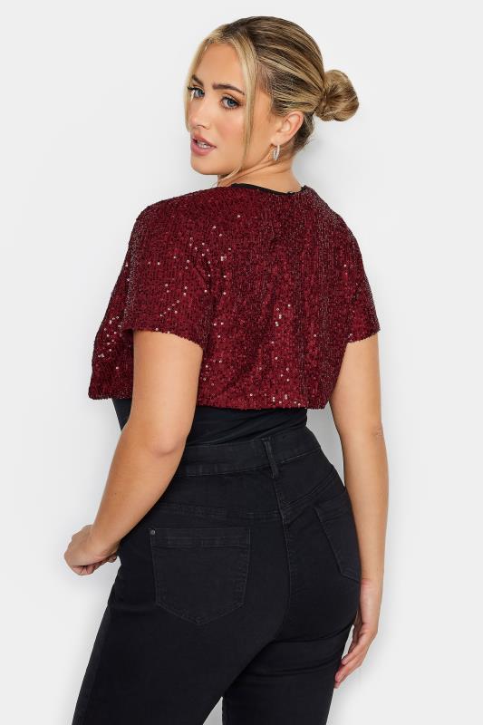 Plus Size YOURS LONDON Red Sequin Embellished Shrug Cardigan | Yours Clothing 3