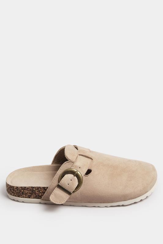 Beige Brown Faux Suede Clogs In Extra Wide EEE Fit | Yours Clothing 3
