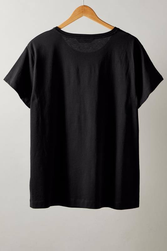 EVANS Plus Size Black Stud Embellished Pure Cotton T-Shirt | Evans  6