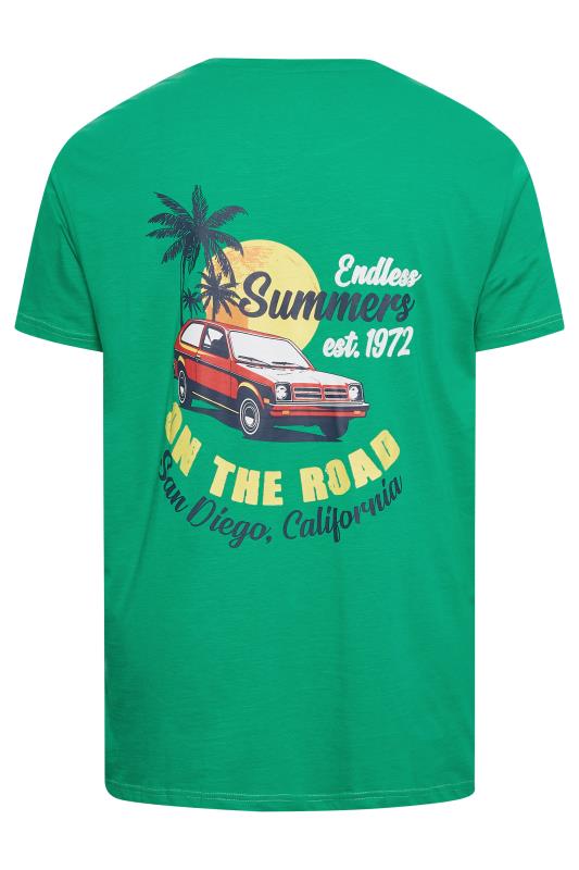KAM Big & Tall Green 'Endless Summers' Print T-Shirt | BadRhino 5