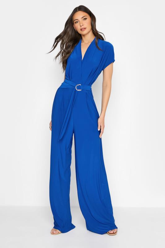 LTS Tall Women's Cobalt Blue Wrap Jumpsuit | Long Tall Sally  1