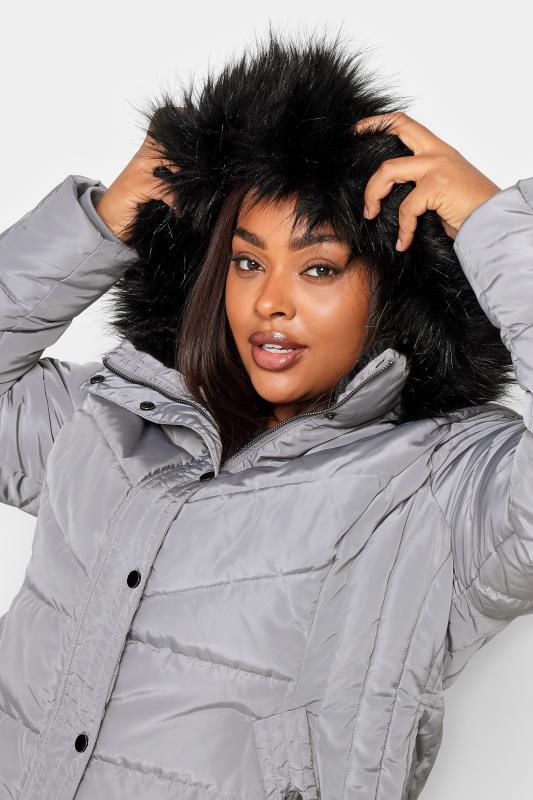 YOURS Plus Size Grey Puffer Coat | Yours Clothing 4