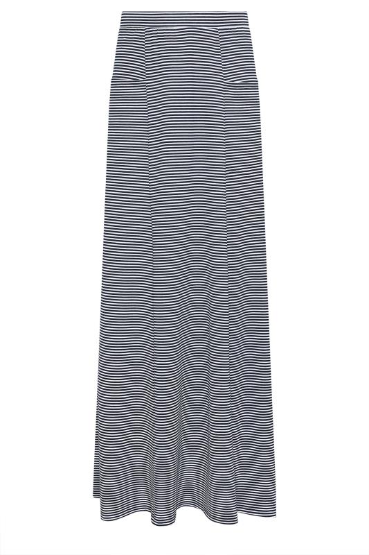 LTS Tall Womens Navy Blue Stripe Fit & Flare Maxi Skirt | Long Tall Sally 5