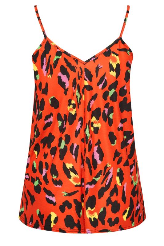 LIMITED COLLECTION Plus Size Red Leopard Print Strappy Cami Top | Yours Clothing 7