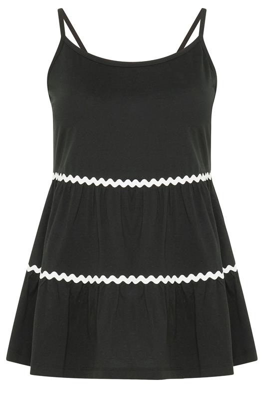 YOURS Plus Size Black Tiered Swing Vest Top | Yours Clothing 5