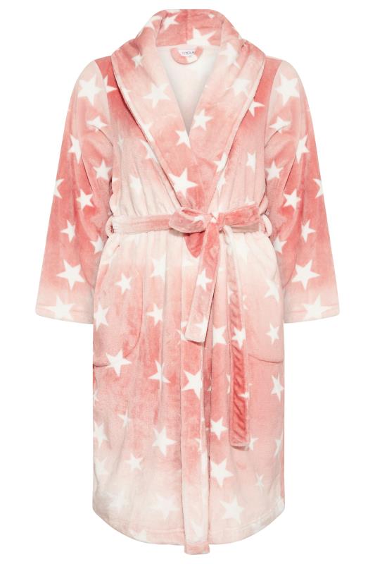 Curve Pink Ombre Star Print Dressing Gown_F.jpg