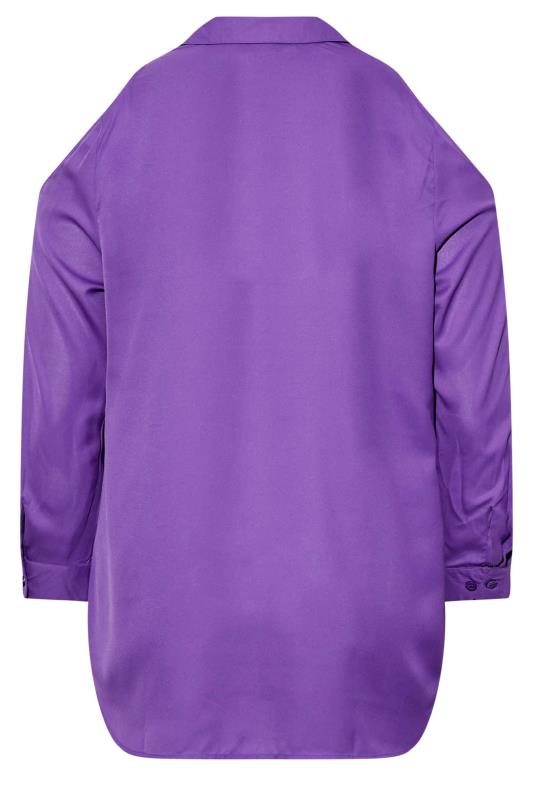 Plus Size Purple Cold Shoulder Shirt | Yours Clothing 7