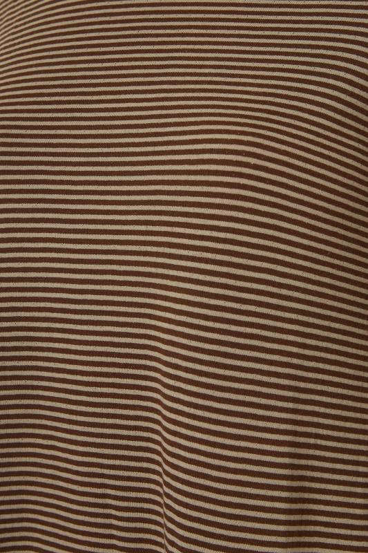 Brown Stripe 3/4 Length Sleeve Top_S.jpg