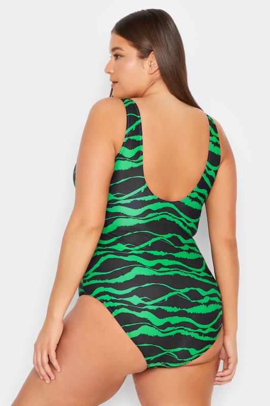 LTS Tall Women's Green Animal Print Ruched Side Swimsuit | Long Tall Sally 4