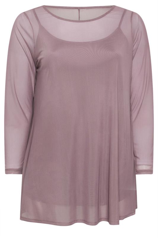 YOURS Plus Size Purple Mesh Swing Top | Yours Clothing 5