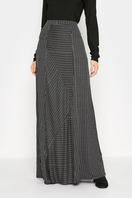 LTS Black Asymmetric Stripe Maxi Skirt_A.jpg
