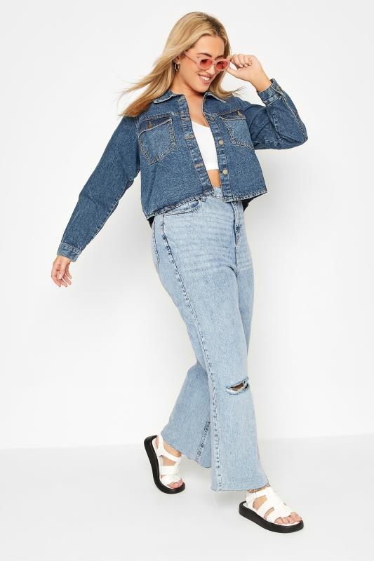 LIMITED COLLECTION Curve Blue Denim Cropped Shacket 2