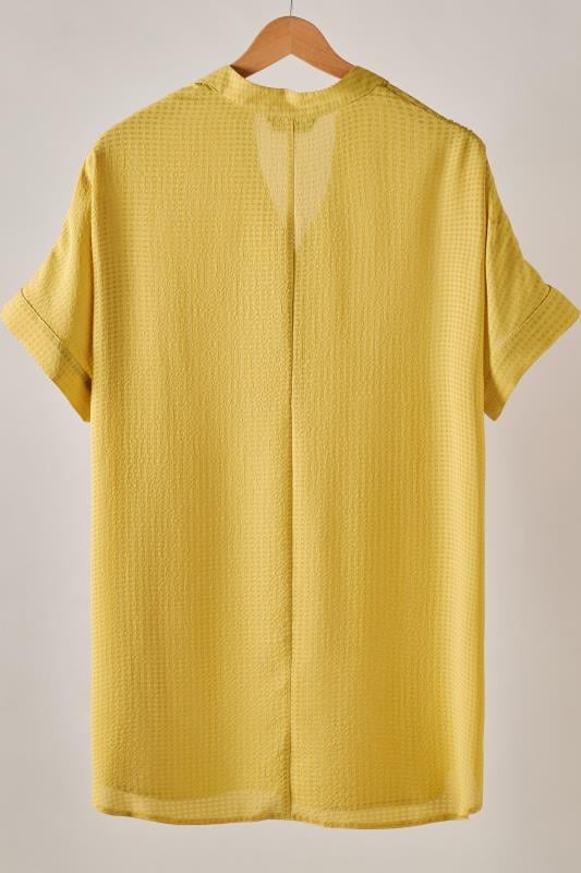 EVANS Plus Size Mustard Yellow Woven Check Blouse | Evans  6