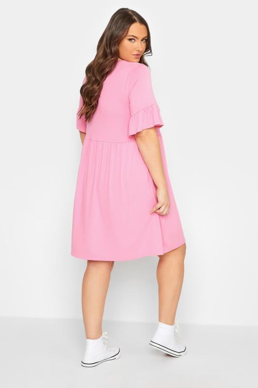 YOURS Plus Size Pink Smock Tunic Dress | Yours Clothing 3