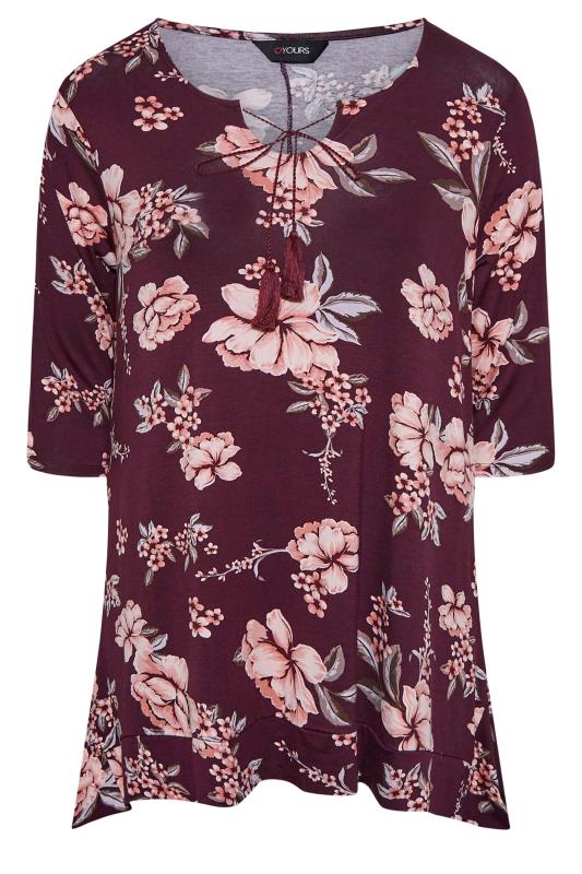 Plus Size Purple Floral Print Tunic Top | Yours Clothing 6
