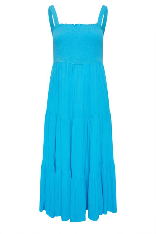 YOURS Plus Size Aqua Blue Tiered Maxi Dress | Yours Clothing 6