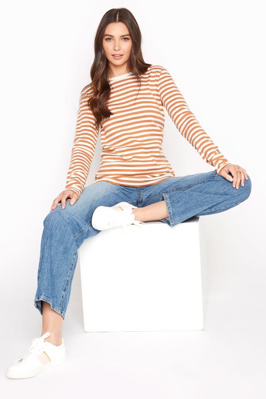 Orange & White Stripe Long Sleeve T-Shirt_B.jpg
